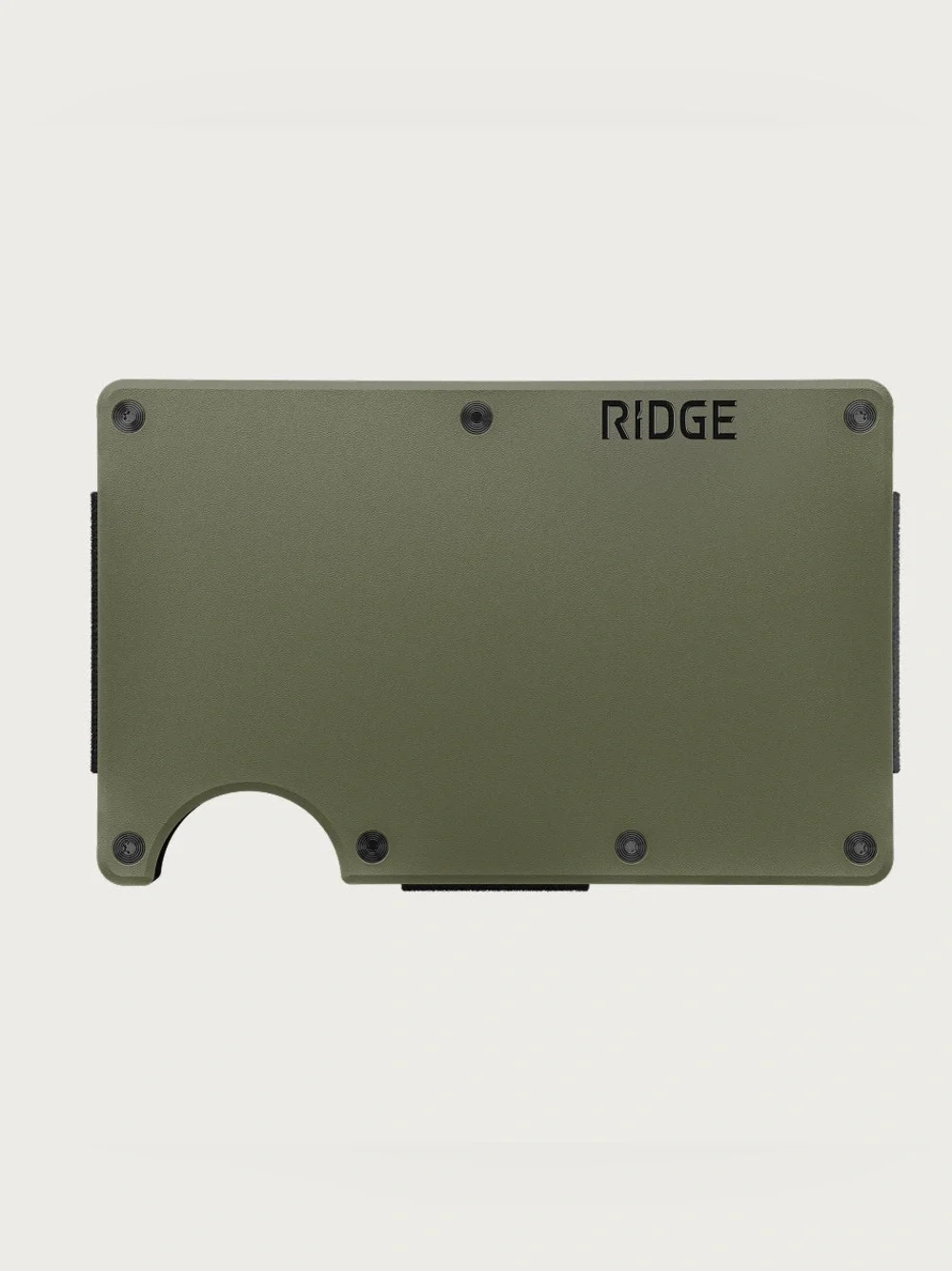 The Ridge Wallet Aluminum Matte Olive with Money Clip